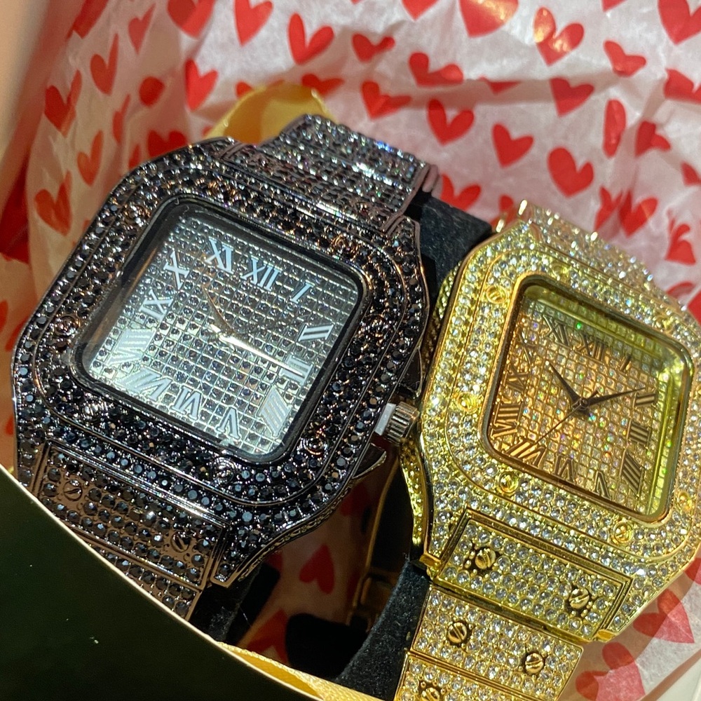 Gold and Silver LabWatches valentines day King and Queen set unisex